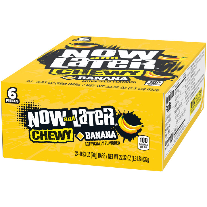 Now & Later Soft Banana Chews-0.93 oz.-24/Box-12/Case