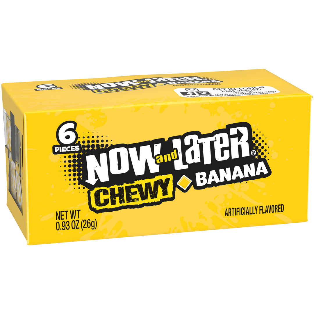Now & Later Soft Banana Chews-0.93 oz.-24/Box-12/Case
