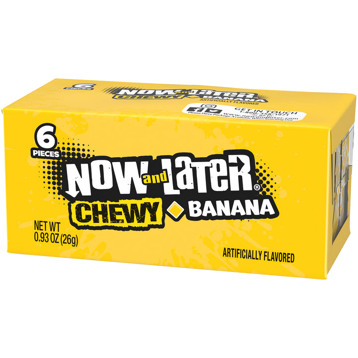 Now & Later Soft Banana Chews-0.93 oz.-24/Box-12/Case