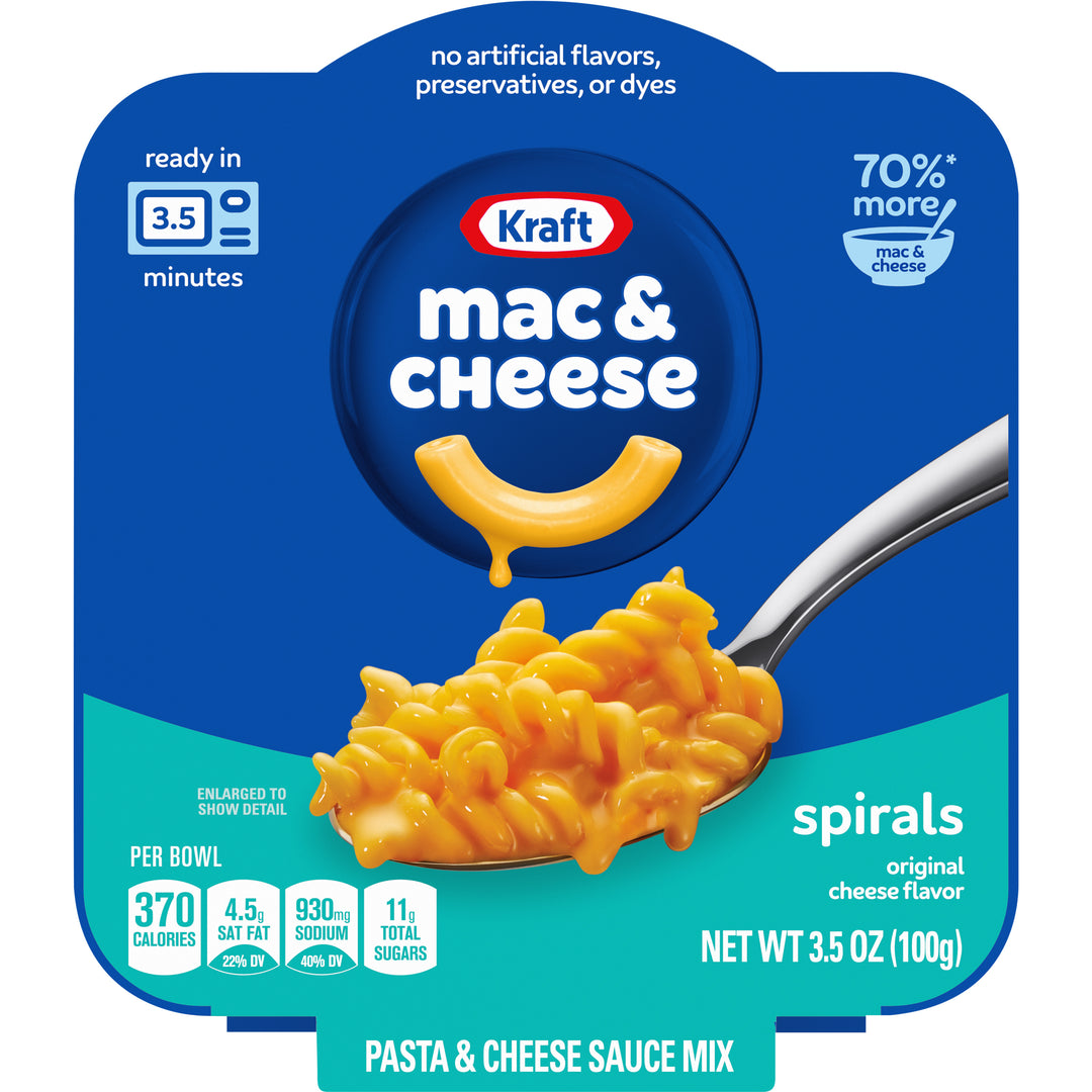 Kraft Easy Mac Macaroni & Cheese Bowl Spiral-3.5 oz.-6/Case