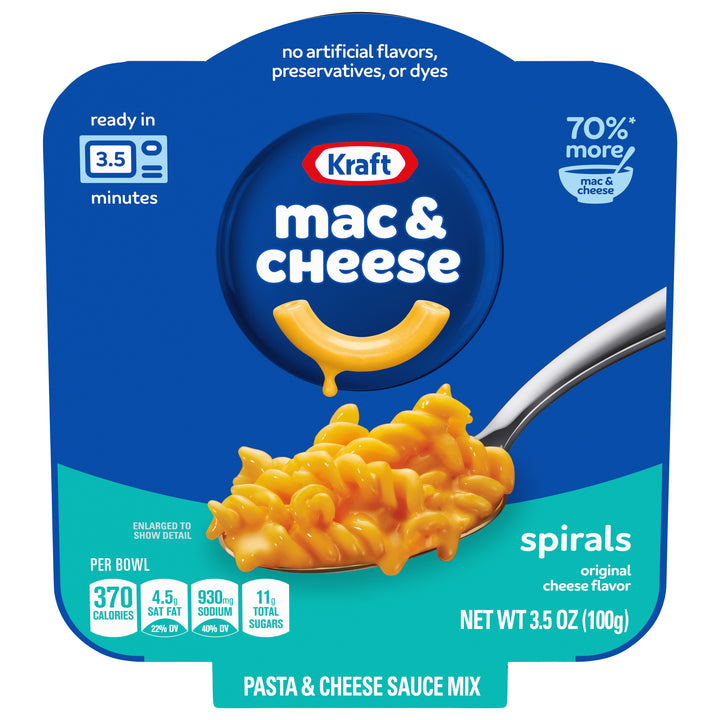 Kraft Easy Mac Macaroni & Cheese Bowl Spiral-3.5 oz.-6/Case