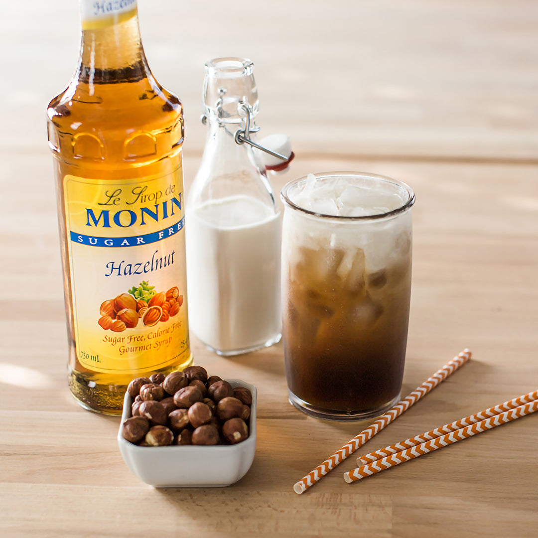 Monin Sugar-Free Hazelnut Syrup-1 Liter-4/Case