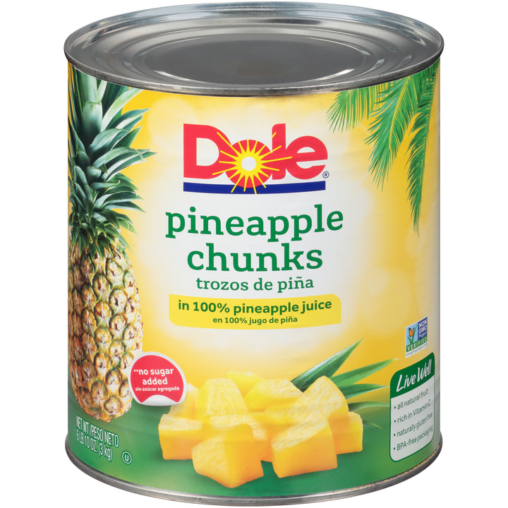 Dole 100% Juice Chunk Pineapple-106 oz.-6/Case