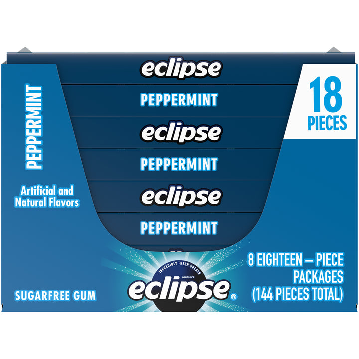 Eclipse Single Serve Peppermint Gum-18 Piece-8/Box-18/Case