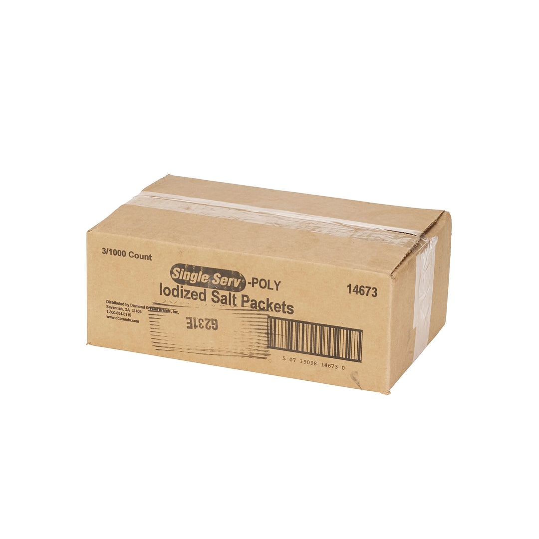 Single Serv Flat Salt Packets Poly Bag-0.6 Gram-3000/Box-3000/Case