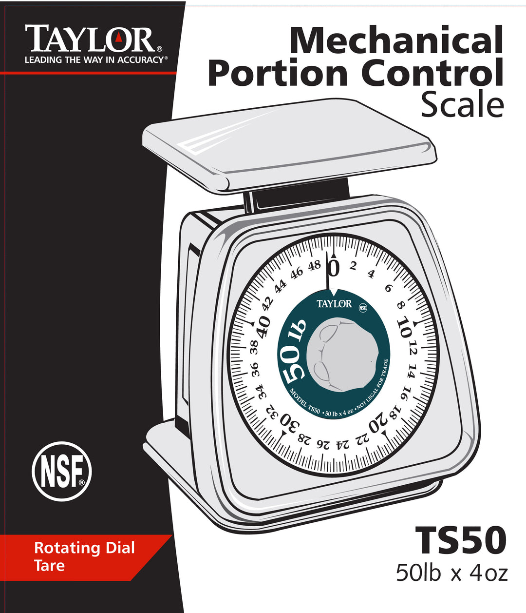 Taylor 50 lb. X 4 oz. Analog Portion Control Scale-1 Piece