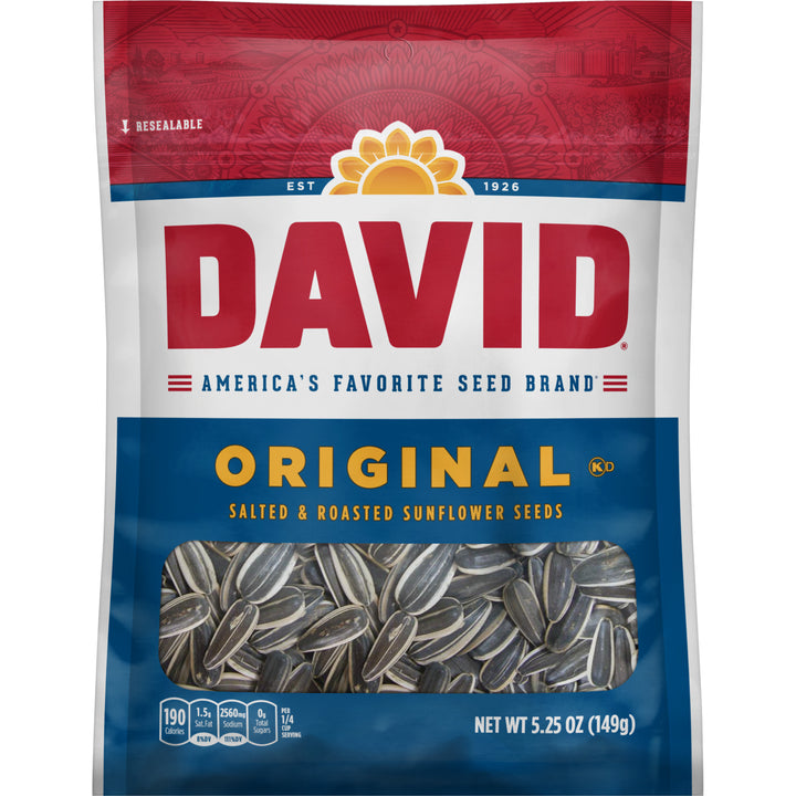 David Original Sunflower Seeds-5.25 oz.-12/Case