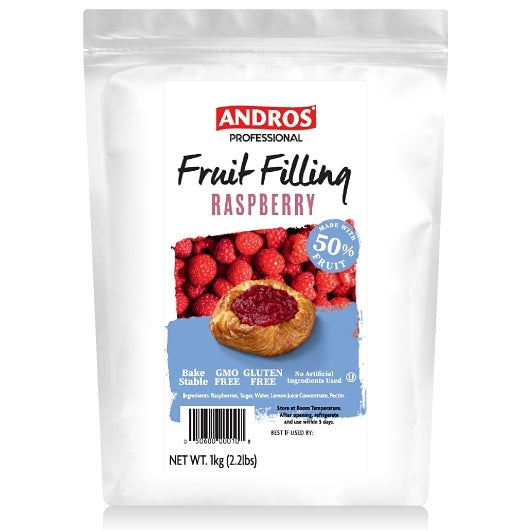 Andros Professional 50% Raspberry Fruit Filling-2.2 lbs.-6/Case