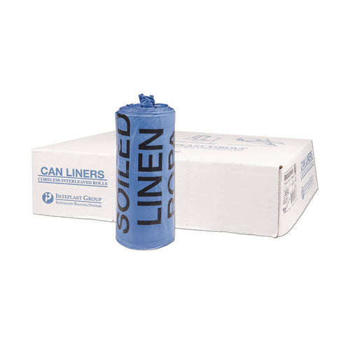 Inteplast Group Institutional Low-density Can Liners Soiled Linen 30 Gal 1 Mil 30"x43" Blue 200/Case