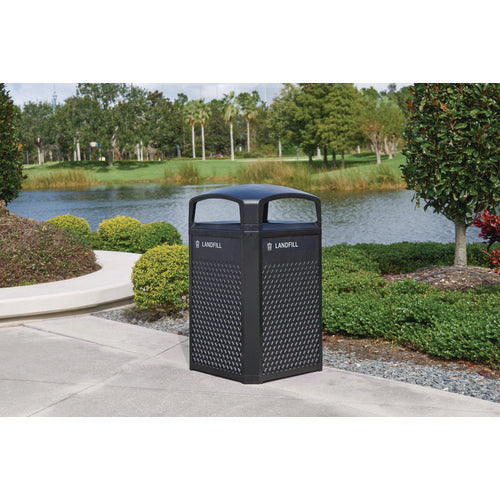 Rubbermaid Commercial Landmark Series Classic Dome Top Container Resin Black