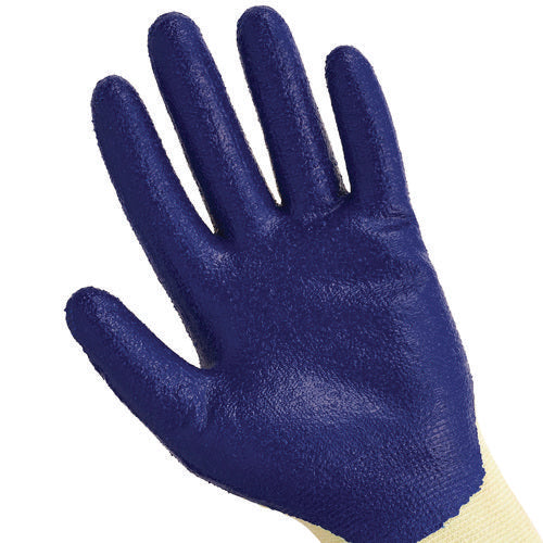 KleenGuard G60 Nitrile Coated Cut Resistant Gloves Large (size 9) Blue/yellow 12 Pairs/pack