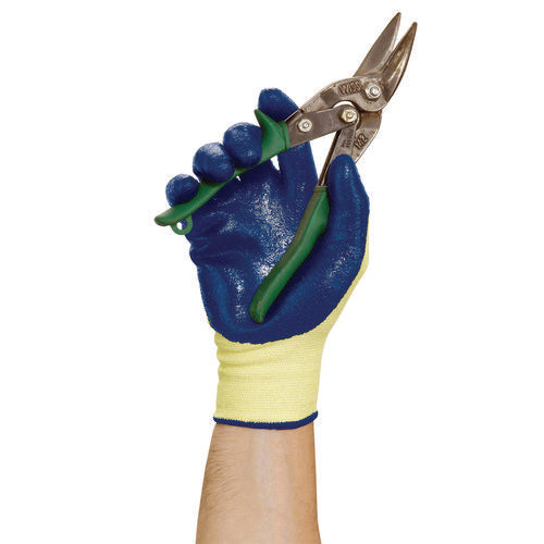 KleenGuard G60 Nitrile Coated Cut Resistant Gloves Large (size 9) Blue/yellow 12 Pairs/pack