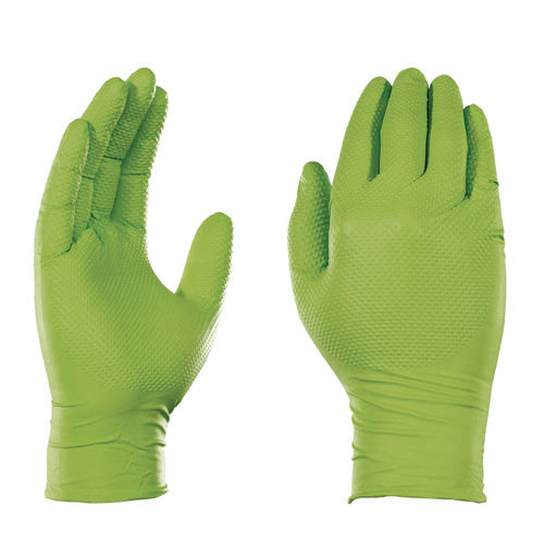 GloveWorks By AMMEX Heavy-duty Industrial Nitrile Gloves Powder-free 8 Mil Medium Green 100 Gloves/box 10 Boxes/Case