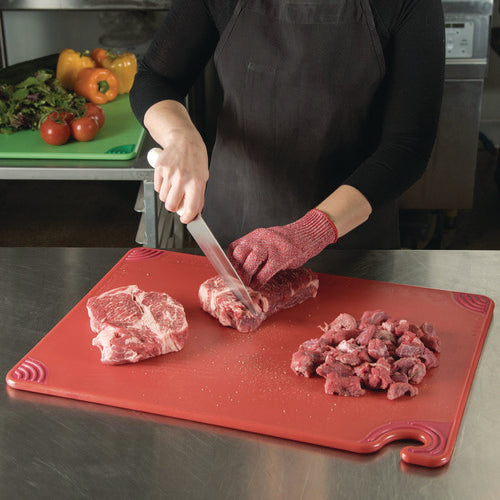 San Jamar Saf-t-grip Cutting Board Plastic 24x18x0.5 Red