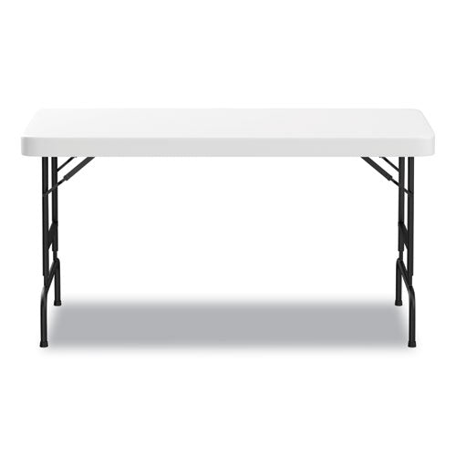 Alera Adjustable Height Plastic Folding Table Rectangular 72wx29.63dx29.25 To 37.13h White