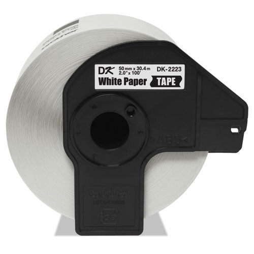 Brother Continuous Paper Label Tape 2"x100 Ft Black/white