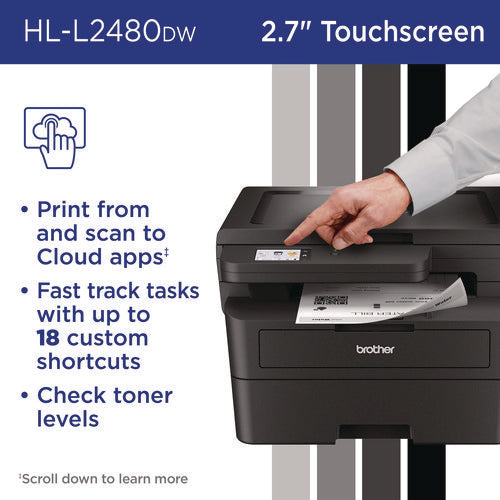 Brother Wireless Hl-l2480dw Compact Monochrome Multi-function Laser Printer Copy/print/scan