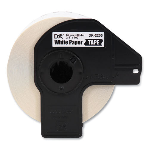 Brother Continuous Paper Label Tape 2.4"x100 Ft White 24 Rolls/pack