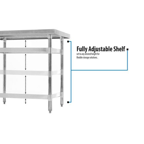 BK Resources Stainless Steel 5" Riser Top Tables 72wx30dx39.75h Silver 2/pallet