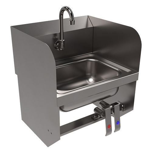 BK Resources Stainless Steel Hand Sink With Side Splashes 14" Lx10" Wx5" D