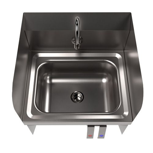 BK Resources Stainless Steel Hand Sink With Side Splashes 14" Lx10" Wx5" D