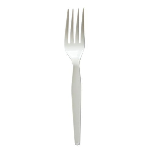 Boardwalk Heavyweight Wrapped Polystyrene Cutlery Fork White 1000/Case