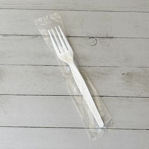 Boardwalk Heavyweight Wrapped Polystyrene Cutlery Fork White 1000/Case