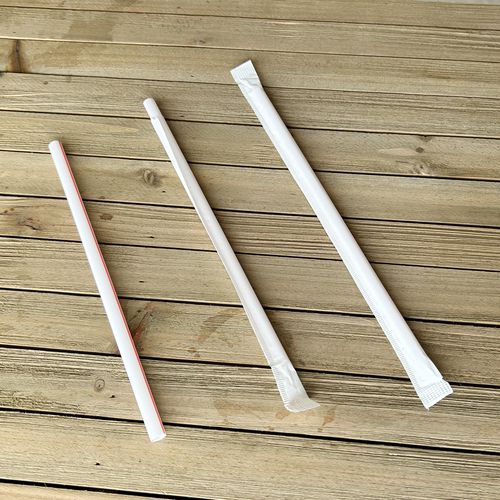 Boardwalk Wrapped Giant Straws 7.75" Polypropylene Red/white Striped 7200/Case