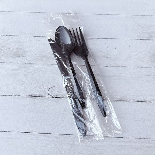 Boardwalk Three-piece Cutlery Kit Fork/knife/teaspoon Polystyrene Black 250/Case