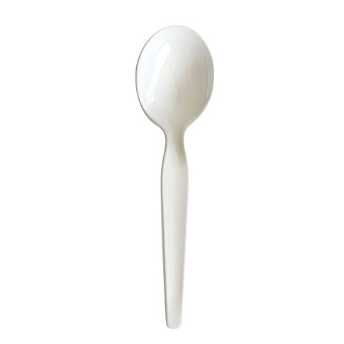 Boardwalk Heavyweight Wrapped Polystyrene Cutlery Teaspoon White 1000/Case