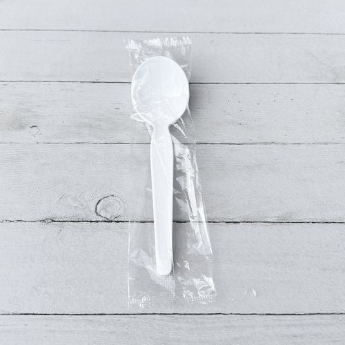 Boardwalk Heavyweight Wrapped Polystyrene Cutlery Teaspoon White 1000/Case