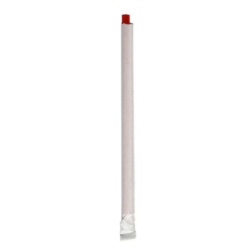 Boardwalk Wrapped Giant Straws 7.75" Polypropylene Red 7200/Case