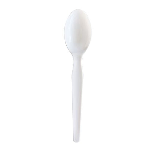 Boardwalk Heavyweight Wrapped Polystyrene Cutlery Soup Spoon White 1000/Case