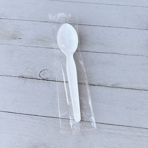 Boardwalk Heavyweight Wrapped Polystyrene Cutlery Soup Spoon White 1000/Case