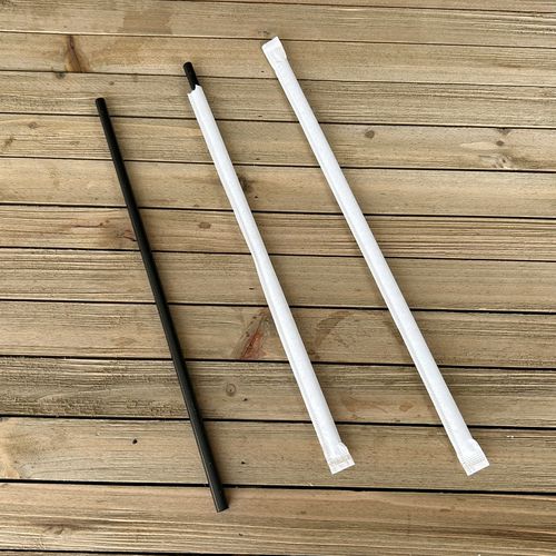 Boardwalk Wrapped Jumbo Straws 10.25" Polypropylene Black 2000/Case