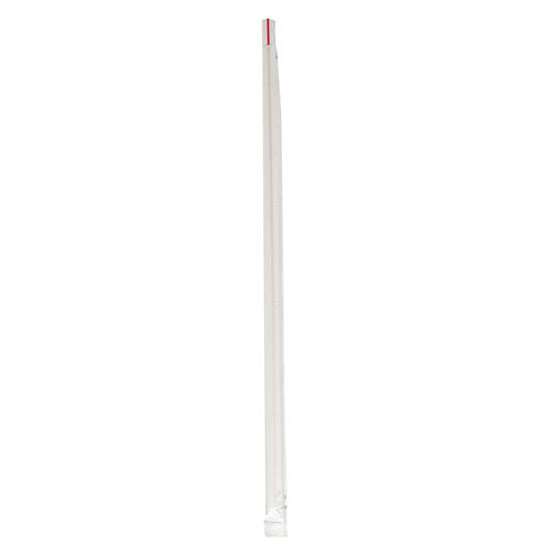 Boardwalk Wrapped Jumbo Straws 10.25" Polypropylene Red/white Striped 2000/Case