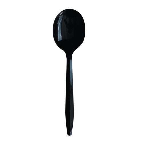 Boardwalk Heavyweight Polypropylene Cutlery Soup Spoon Black 1000/Case