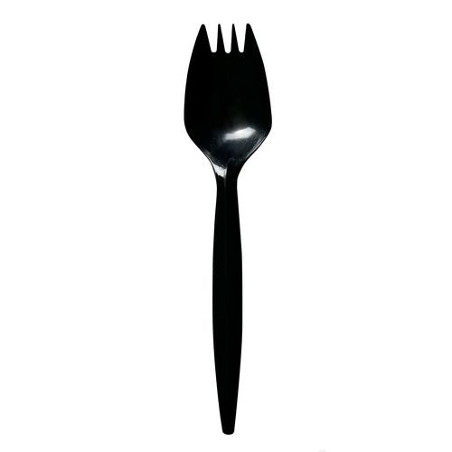 Boardwalk Mediumweight Wrapped Polypropylene Cutlery Spork Black 1000/Case