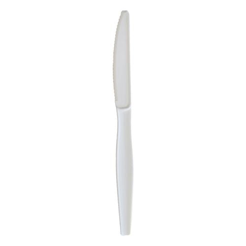 Boardwalk Heavyweight Wrapped Polystyrene Cutlery Knife White 1000/Case