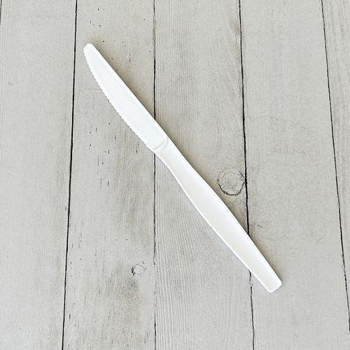 Boardwalk Heavyweight Wrapped Polystyrene Cutlery Knife White 1000/Case