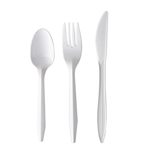 Boardwalk Three-piece Cutlery Kit Fork/knife/teaspoon Mediumweight White 250/Case