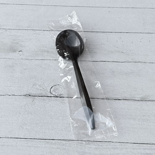 Boardwalk Mediumweight Wrapped Polypropylene Cutlery Soup Spoon Black 1000/Case