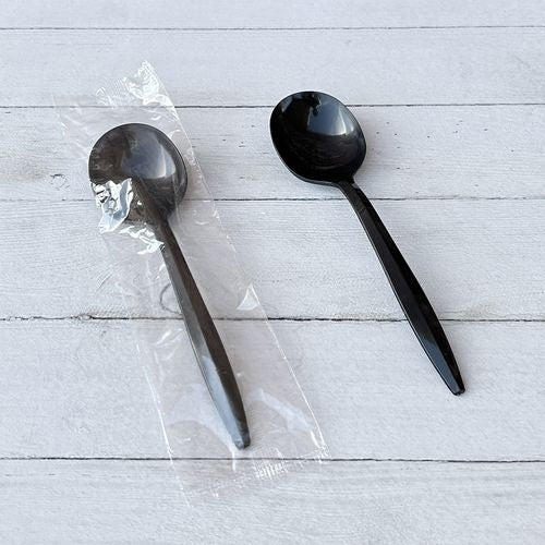 Boardwalk Mediumweight Wrapped Polypropylene Cutlery Soup Spoon Black 1000/Case