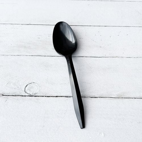 Boardwalk Mediumweight Polypropylene Cutlery Teaspoon Black 1000/Case