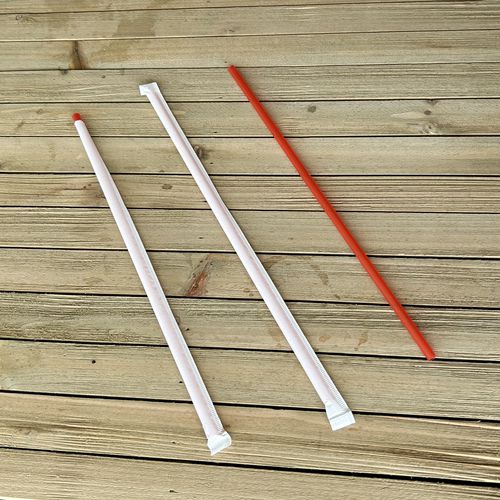 Boardwalk Wrapped Jumbo Straws 10.25" Polypropylene Red 2000/Case