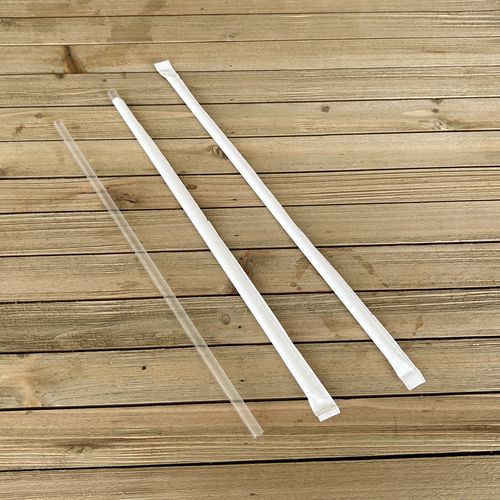 Boardwalk Wrapped Jumbo Straws 10.25" Polypropylene Clear 2000/Case