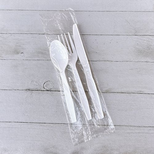 Boardwalk Three-piece Cutlery Kit Fork/knife/teaspoon Polystyrene White 250/Case