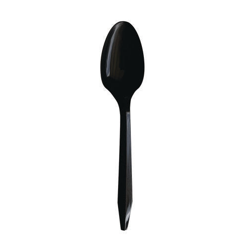 Boardwalk Mediumweight Polypropylene Cutlery Teaspoon Black 1000/Case