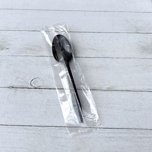 Boardwalk Mediumweight Polypropylene Cutlery Teaspoon Black 1000/Case