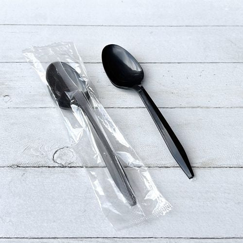 Boardwalk Mediumweight Polypropylene Cutlery Teaspoon Black 1000/Case